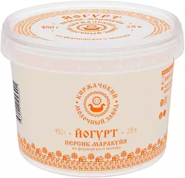 Йогурт Киржачский МЗ Персик-Маракуйя 2.8% 450г