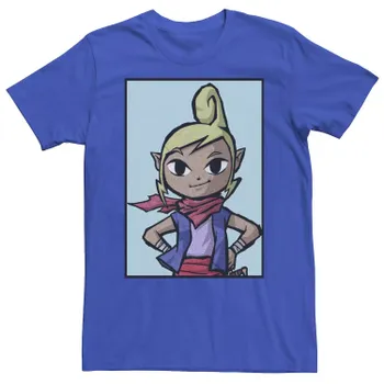 Мужская синяя футболка Legend of Zelda Tetra Hands On Hips Licensed Character