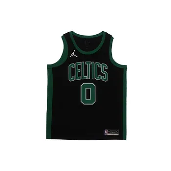 Jordan Баскетбольная майка NBA Celtics Tatum No. 0 Мужские топы Fan Edition Black Green CV9470-011 L