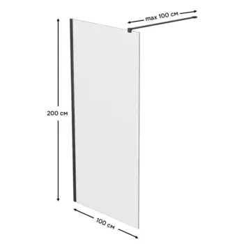 Душевая стенка Reflexion RX200100CBL-13 (Walk in 200x100см, стекло прозр.)