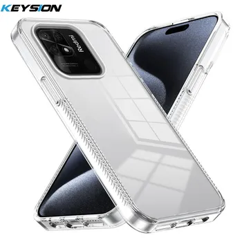 KEYSION Transparent Case for Redmi 10C 10A 9C Soft TPU+PC Anti-slip HD Clear Shockproof Phone Cover for Xiaomi Redmi 9C 10A 10C for Redmi 10C чёрный