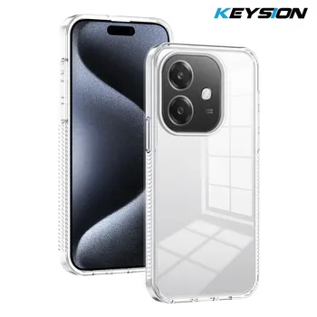 KEYSION Прозрачный чехол для OPPO A3 A3X 5G Мягкий ТПУ+ПК Нескользящий HD Прозрачный Противоударный Задняя крышка для телефона для OPPO A40 A40m for OPPO A3 чёрный