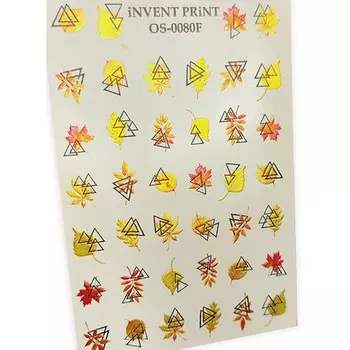 Набор, iNVENT PRiNT, Слайдер-дизайн «Осень. Геометрия. Веточки. Листья» №OS-80F, 2 шт.