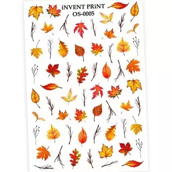 Набор, iNVENT PRiNT, Слайдер-дизайн «Осень. Веточки. Листья» №OS-05, 3 шт.