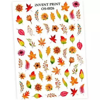 Набор, iNVENT PRiNT, Слайдер-дизайн «Осень. Веточки. Листья» №OS-26, 3 шт.