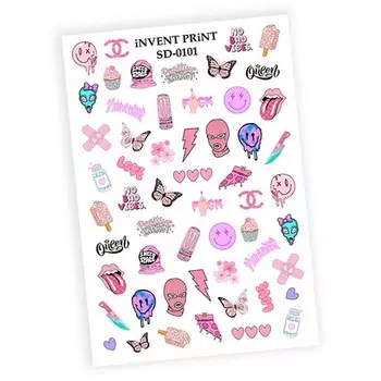 Набор, iNVENT PRiNT, Слайдер-дизайн Pop Art №SD-101, 3 шт.