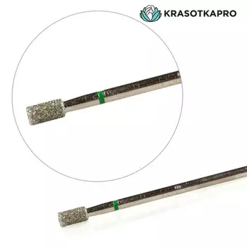 Набор, KrasotkaPro, Фреза алмазная «Цилиндр» D=3,3 мм, зеленая, 3 шт.