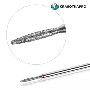 Набор, KrasotkaPro, Фреза алмазная «Пламя» D=1,6 мм, красная, 3 шт.