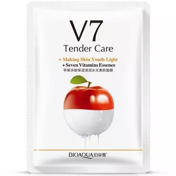 Набор, Bioaqua, Маска для лица V7, с экстрактом яблока, 30 г, 5 шт.