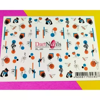 Набор, DartNails, Слайдер-дизайн Art-Fashion №480, 3 шт.
