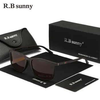 RBsunny Повседневные Модные Мужские Солнцезащитные Очки Поляризованные Очки Anti-UV400 Женские Прямоугольные Оправы TR90 Сверхлегкие Очки Высокого Качества