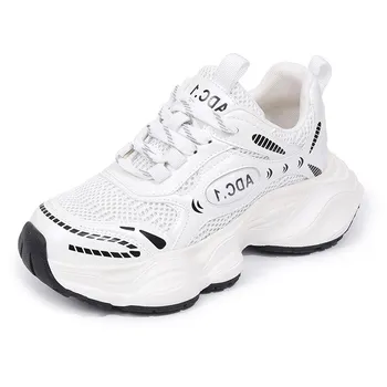 Dad Shoes Женские новые туфли на платформе Женская обувь Лифт Дикие кроссовки Женские 35 серебряный
