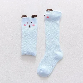 Kids Knee High Socks Spring Summer Baby Girls Cotton Socks Big Bow Soft Toddlers Princess Children Long Tube Socken For 0-3Years 0 to 1 year