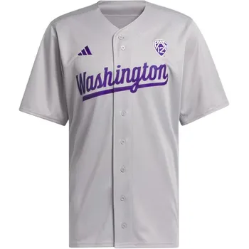 Мужская бейсбольная куртка Washington Baseball серый фиолетовый Adidas