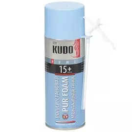 Пена монтажная KUDO, Home 15+, бытовая, 520 мл, всесезонная, KUPH05U15+