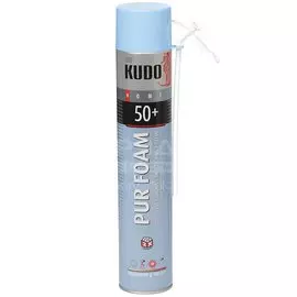 Пена монтажная KUDO, Home 50+, бытовая, 50 л, 1 л, всесезонная, KUPH10U50+