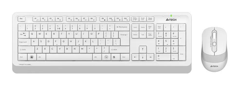 Клавиатура + мышь A4Tech Fstyler FG1010S, беспроводная, USB, белый/серый (FG1010S WHITE)
