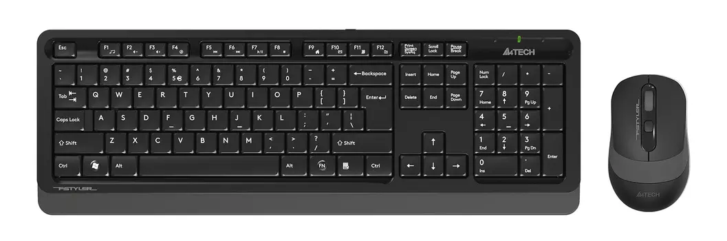 Клавиатура + мышь A4Tech Fstyler FG1010S, беспроводная, USB, черный/серый (FG1010S GREY)