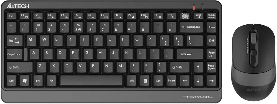 Клавиатура + мышь A4Tech Fstyler FG1110, беспроводная, USB, черный/серый (FG1110 GREY)