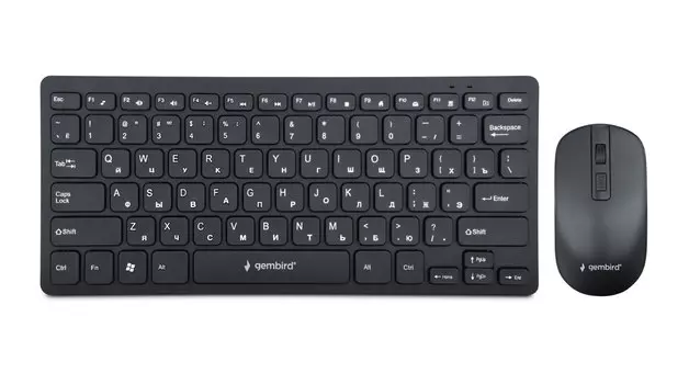 Клавиатура + мышь Gembird KBS-9100, беспроводная, USB, черный