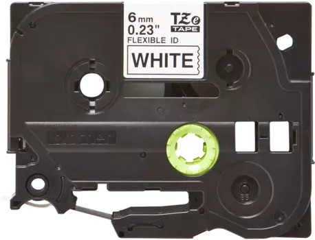 Кассета с наклейками Brother TZE-FX211, 6 мм x 8 м, черный на белом, оригинальная