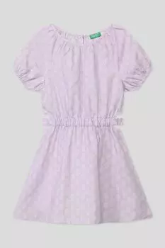 Платье из хлопка и льна Benetton