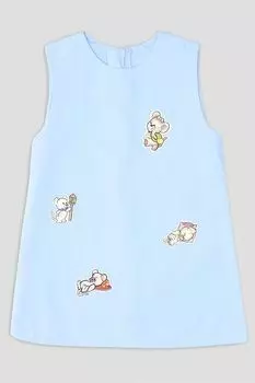 Платье из хлопка с аппликациями в виде мышек EVIKA KIDS