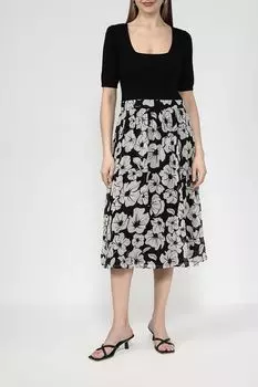 Платье комбинированное с принтом Gerry Weber