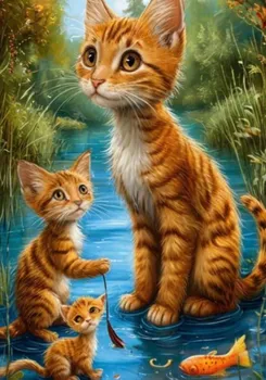 Котята и рыбалка