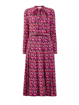 Платье из шелка Crepe de Chine с принтом V Optical Mini