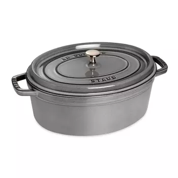 Staub Кокот овальный 33 см, серый графит Staub