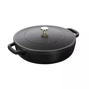 Staub Сотейник "чистера" с чугунной крышкой 28 см, черный Staub
