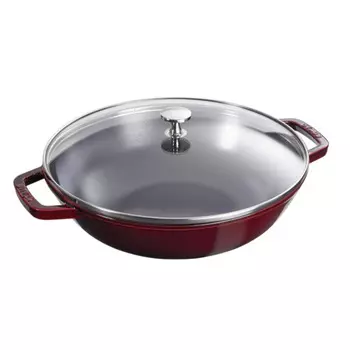 Staub Вок со стеклянной крышкой 30 см, гранат Staub