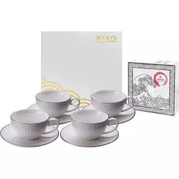 TOKYO design studio Набор кофейных чашек с блюдцами 8 предметов Nippon White TOKYO Design studio