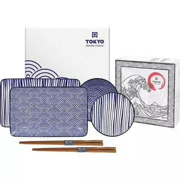 TOKYO design studio Набор столовой посуды для суши на 2 человека 6 предметов Nippon Blue TOKYO Design studio