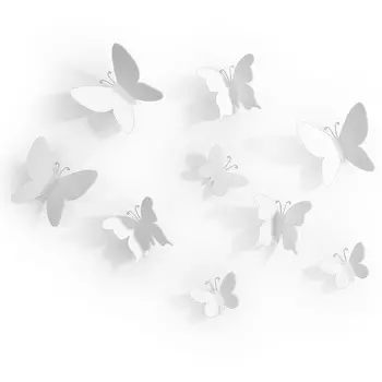 Umbra Декор для стен (9 шт) 9х9х2 см белый Mariposa Umbra
