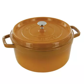 Staub Кастрюля / жаровня 24 см с крышкой Saffron Staub