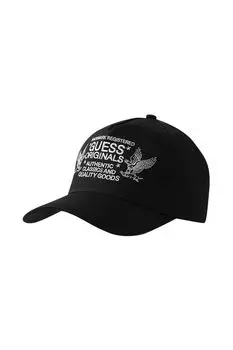 Бейсболка хлопковая с принтом Guess