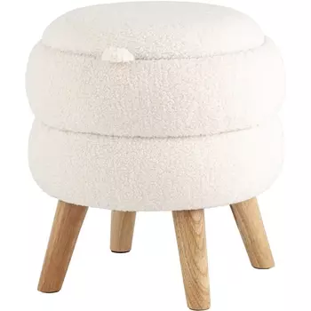 Пуф с ящиком Винни S тедди белый УТ000036430 Stool Group