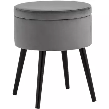 Пуф Клайс с ящиком велюр серый УТ000035911 Stool Group