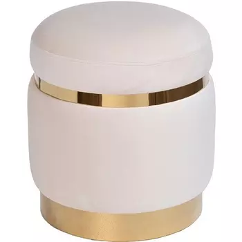 Пуф велюр кремовый d40*45см Garda Decor арт.102AN-PUF-1913-KRE