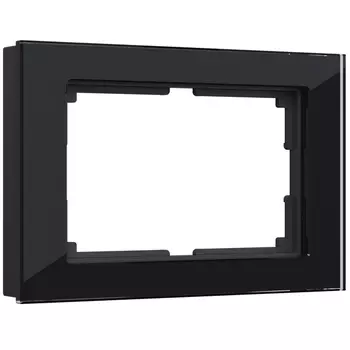 Рамка для двойной розетки Favorit (черный,стекло) Werkel W0081108 (a051441)