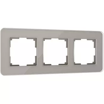 Рамка на 3 поста Elite (дымчатый, стекло) Werkel W0032417 (a057876)