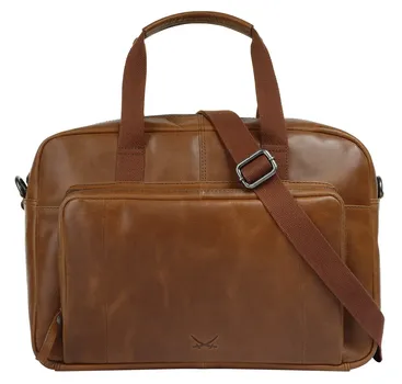 Портфель Sansibar "BUSINESS BAG, BLACK", натуральная кожа, цвет Cognac