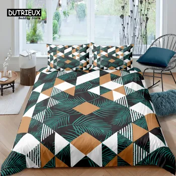 Home Living Luxury 3D Geometric Lattice Bedding Set Duvet Cover Pillowcase Kids Bedding Set Queen and King EU/US/AU/UK Size US Queen(228x228cm)