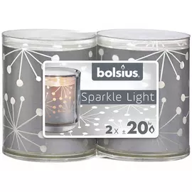 Набор свечей Bolsius Sparkle light 2 шт серебристый