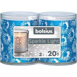 Набор свечей Bolsius Sparkle light 2 шт синий