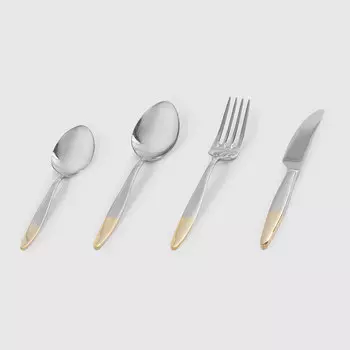 Набор столовых приборов Hisar Mercury gold satin 6 персон 24 предмета