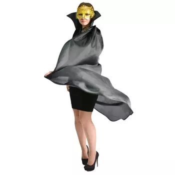 Накидка Дракулы Гаргамелла матовая с воротником черная 160-170