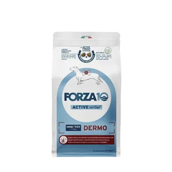 Forza10 Active Vet Diet Dermo Mini/Toy сухой корм для собак мелких пород с патологиями кожного покрова - 1,5 кг ветеринарный супер премиум без курицы для взрослых с рыбой породы мелкого размера мешок Италия 1 уп. х 1 шт. х 1.5 кг